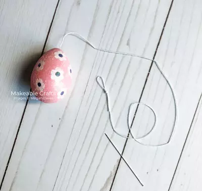 Easter Egg Craft | Tie off a loop on one end