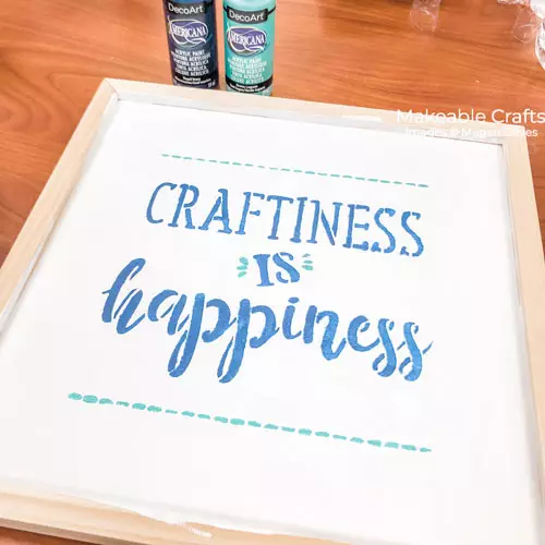 double sided craft room sign | Finishing stencil