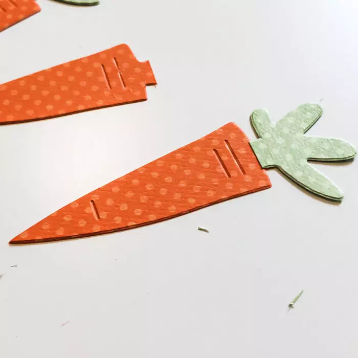 die cut your carrots for each end of your Easter banner