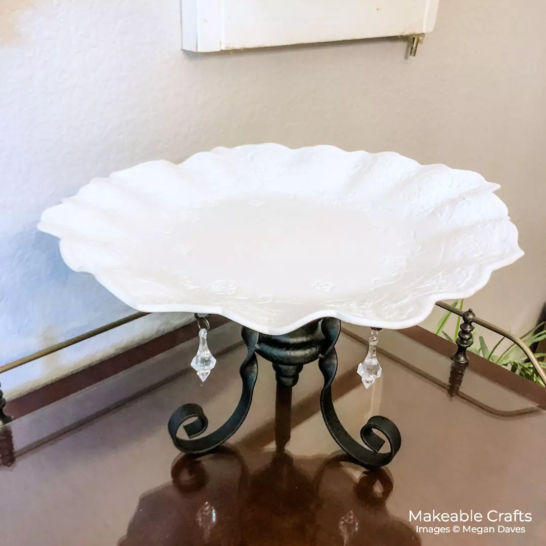 DIY Cake Stand made all from recycled crafts supplies - see how to make your own!