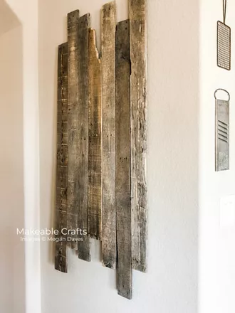 pallet wood wall decor | attached to the wall