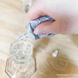 simple rag bow | Glueing your jar