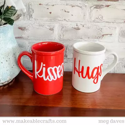 DIY Coffee Mugs With Vinyl For Valentine's Day - Makeable Crafts