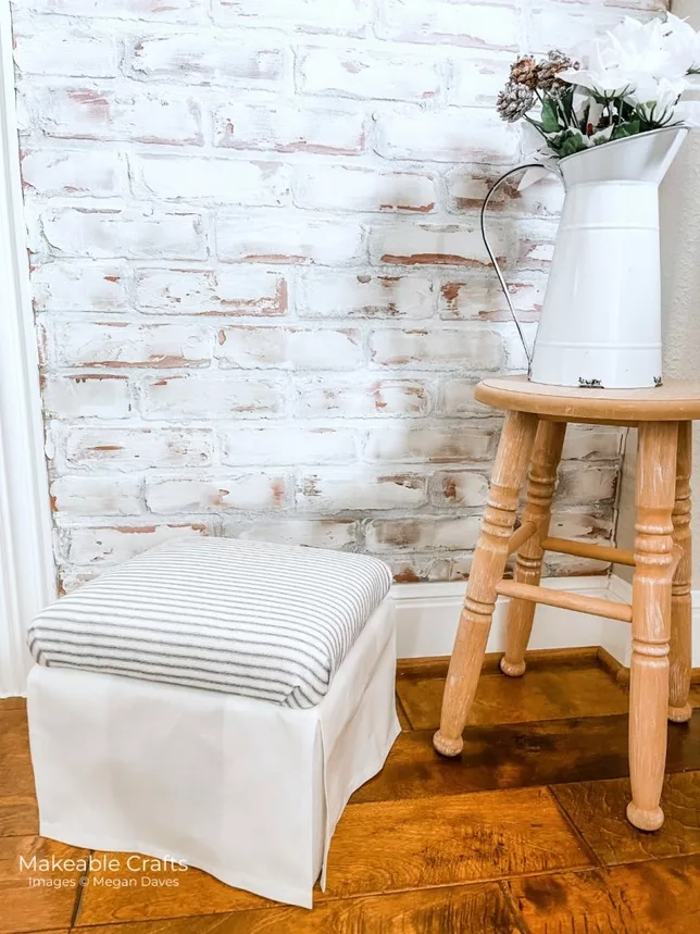 How to reupholster a simple footstool